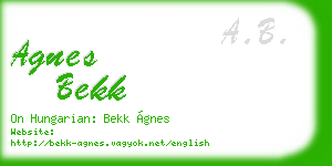 agnes bekk business card