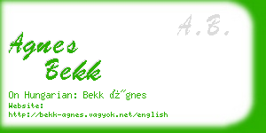 agnes bekk business card